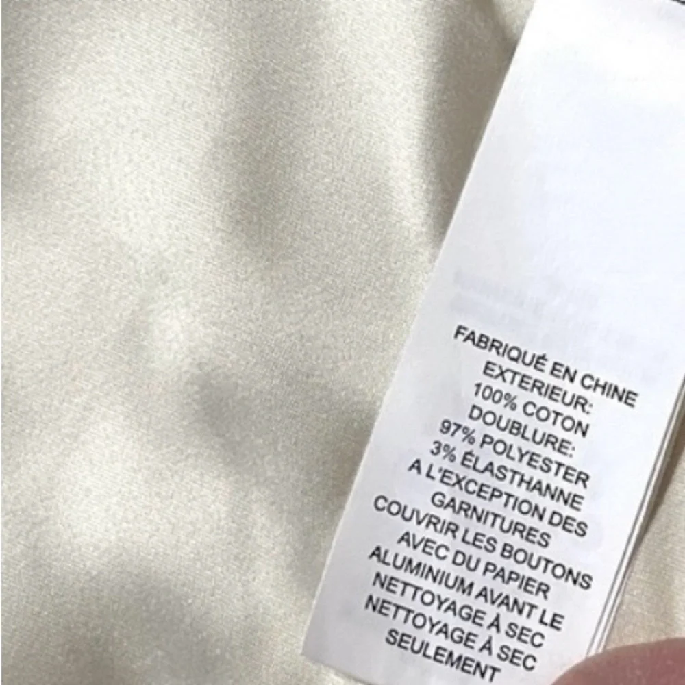 Kate Spade New York Cream Textured Scallop Trim Coat Size 10 Elegant Retro Mod - Picture 13 of 16